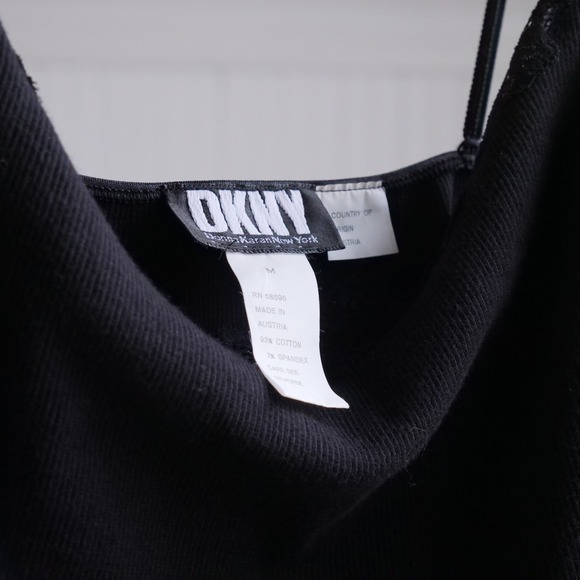 AMAZING deadstock 90s black label DKNY ribbed cotton bodysuit‎ - Picture 2 of 10